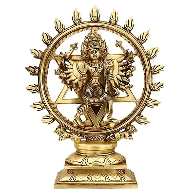 Sudarshana Chakra Statue - Brass Lord Vishnu Idol - Narayana Weapon - Sudarshan • $251.75