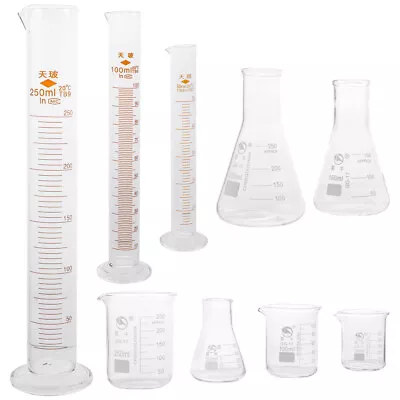 ULTECHNOVO 9pc Lab Glassware Set For Liquid Measurement-TB • £40.78