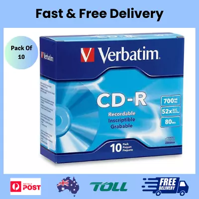 CD-R-700MB-10Pk Jewel Case-52x-Au • $12.99