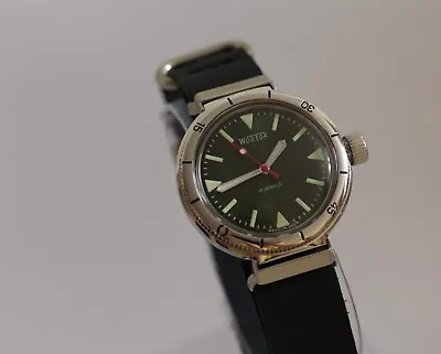 NOS. Vintage Watch VOSTOK Amphibian 30 ATM / AMFIBIA  Ushastaya  Cal. 2209 • $590