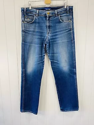 RM Williams Size 40/32 Men's Blue Denim Jeans Cotton Straight Casual Mid Wash • $29