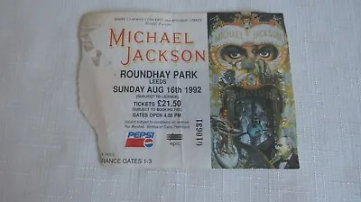 GENUINE USED MICHAEL JACKSON TICKET - LEEDS ROUNDHAY PARK AUG 16th 1992 • £17.95