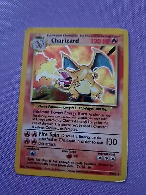 First Edition Holo Charizard Base Set 4/102. Pokemon Trading Card • £80