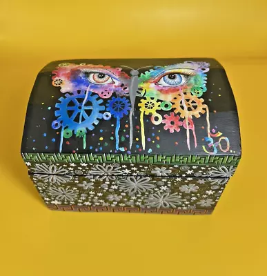 Alejandro Fabian Orteja WOODEN BOX Hand Painted San Martin Tilcajete Oaxaca • $56