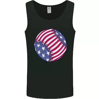 Baseball USA Stars And Stripes American Flag Mens Vest Tank Top • £10.99