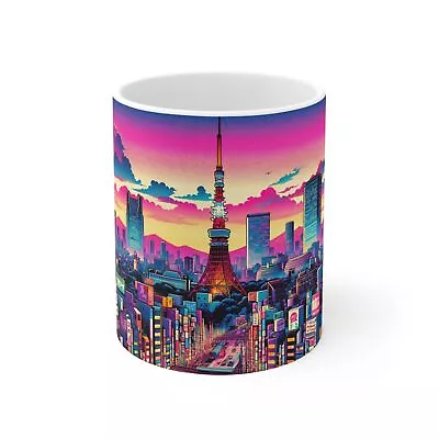 Japan City Pop Ceramic Mug - Retro 80s Aesthetic Coffee Cup - Unique Tokyo Music • $11.90