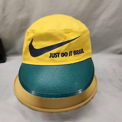 VINTAGE NIKE Just Do It Brasil Bicycle Racing Hat Cycling OLD Brazil NICE RARE • $22.99