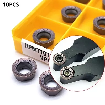 10x Carbide Indexable Inserts Blades Round Chisel Cutter Wood Turning Lathe Tool • £9.23