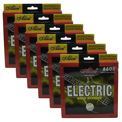 6Sets Alice Electric Bass Strings Hexagonal Core Nickel Alloy Wound A608(4)-M • $65.45