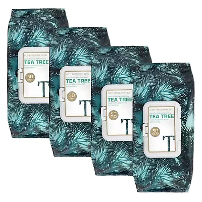 Face Wipes | Tea Tree Facial Cleansing And Gentle Make Up Remover Wipes - 4 Pack • $21.99