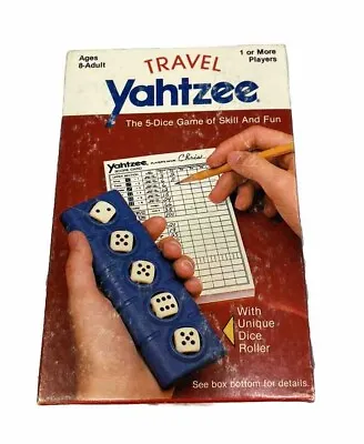 VINTAGE Travel Yahtzee Dice Game COMPLETE ES Lowe 1984 With Score Sheets • $14.59