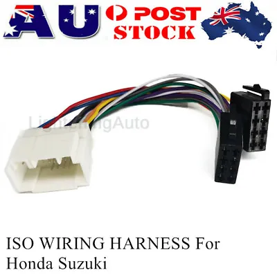 $13.99 • Buy Car Stereo Harness ISO Adapter Plug Lead Loom Wiring Connector For Honda Suzuki