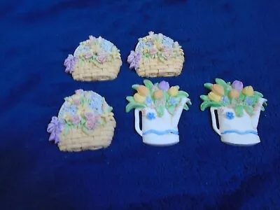 Lot Of 5 Russ Bouquets 'n Blossoms Magnets 3 Baskets 2 Watering Pots • $6.89