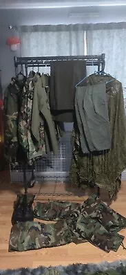 US Military M81 Uniform Lot Boots Rain Parka Pants Jackets • $255