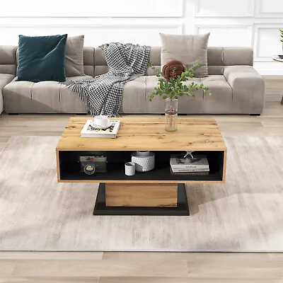 Coffee Table Wooden Storage Drawer Shelf Modern Home Living Room Furniture • £49.99
