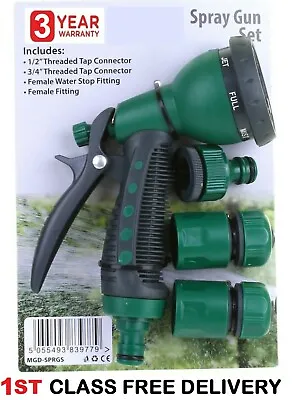 £5.99 • Buy Hose Pipe Fittings Nozzle Connector Water Spray Gun Set Outdoor Garden Fittings