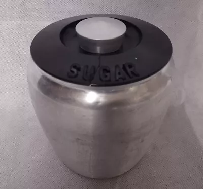 Kromex Aluminum Sugar Canister With Black Lid • $26.95