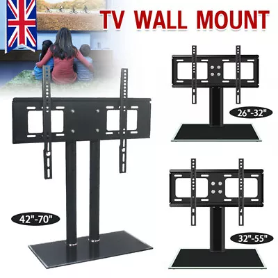 Universal 26-70 Inch TV Stand Bracket Desk Top Monitor Table Mount Plasma LED TV • £24.99