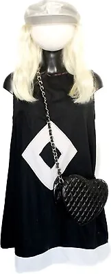 £22.99 • Buy Ladies 1960’s Black & White Mod Costume Mary Quant Twiggy Fancy Dress Uk 12-14