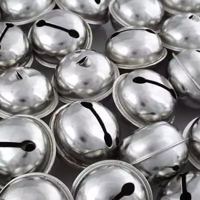 LARGE Silver Jingle Bells 40mm By 32mm Christmas Morris Dancing BUY 4 8 16   023 • £5.75