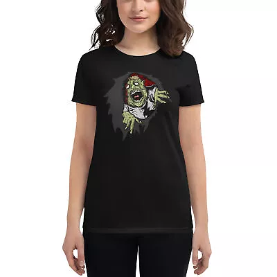 Flesh Eating Zombie Ripping Through Chest Women's Short Sleeve Babydoll T-shirt • £26.01