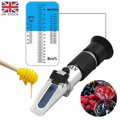 Refractometer For Beekeeper Honey Tester 58-90% Brix 38-43°Baume 10-33% Water UK • £15.99