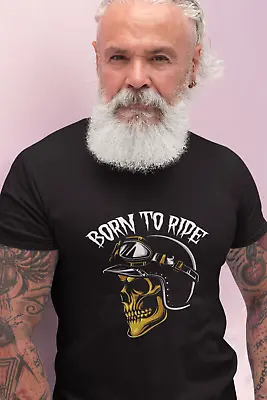T Shirt Bikers Fan Harley Davidson Fans Edition Birthday Gift Skull Born To Ride • £13.99