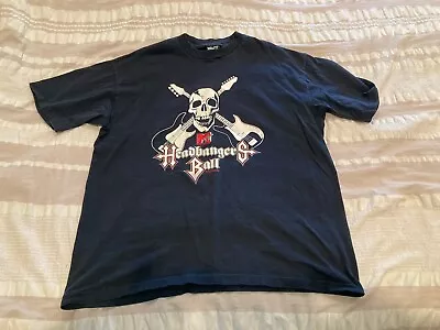 Vintage MTV Headbangers Ball Black T-Shirt With Skull And Cross Guitars 1991 • $15