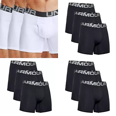 Men Under Armour 3-pack Charged Cotton 6''inch Boxer Short • £24.99
