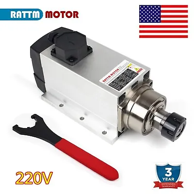 【USA】 4.5KW Air Cooled 220V ER32 CNC Milliing Spindle Motor 18000rpm 4 Bearings • $379