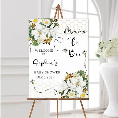 Personalised Baby Shower Welcome Poster Mama To Bee Party Sign Print - A5-A3 • £4.99