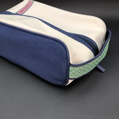 Vineyard Vines Canvas Zippered Shoe Carrier Bag Blue & White Green Interior • $22