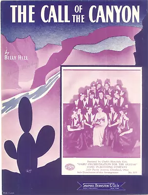 The Call Of The Canyon Sheet Music Hawaiian Guitar 1940 Billy Hill Oahu • $13.50