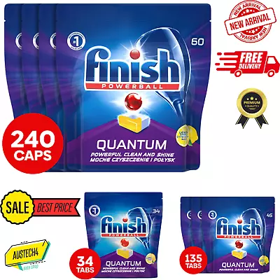 $22.99 • Buy NEW Finish Powerball Quantum Lemon Sparkle Dishwashing Tablets For Dishwasher