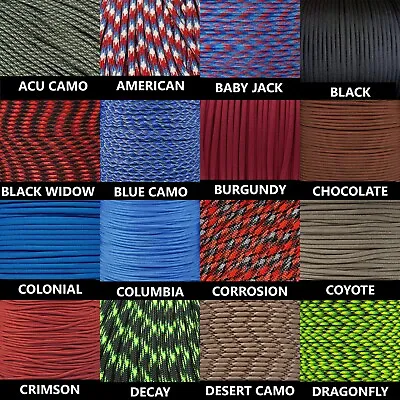 550 Paracord Type III Parachute Cord 7 Strand 10ft~20ft~50ft~100ft FREE Buckles! • $4.50