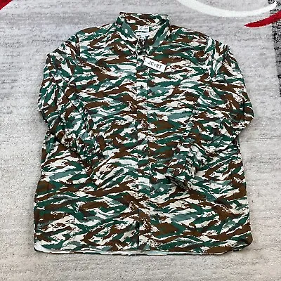 JCRT Wyoming Button Up Shirt 3XL XXXL 3X Big Green Brown Dress Camouflage Preppy • $40.77