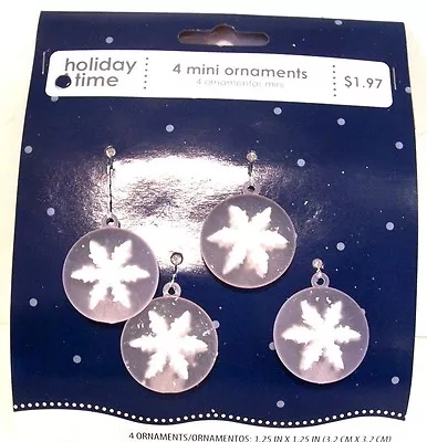 4 Frosted White Glitter Snowflake Christmas Holiday Ornament Decoration • $1.97