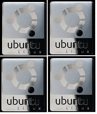 Ubuntu Linux Sticker Silver 19 X 28mm Chrome Laptop PC Badge - 2023 QTY 1 • £3.99