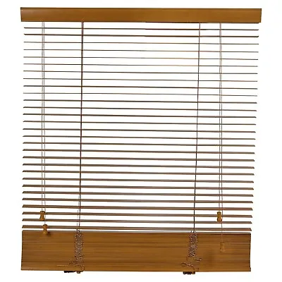 Wooden Venetian Blinds Real Wood Slats Horizontal Window Shades All Sizes Honey • £22.95