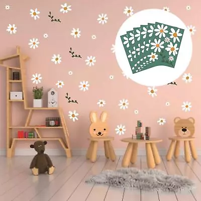 6Pcs Daisy Wall Decal Beautiful Artwork Mural Boho Flower Wall Stickers For • £5.09