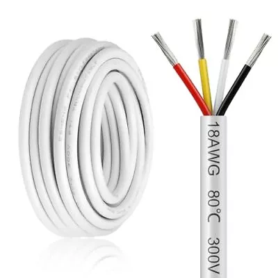 20FT 18 Gauge Wire 4 Conductor 18AWG Electrical Wire 18/4 20Feet 18AWG-4C • $30.57
