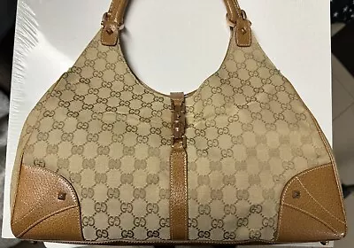 Gucci GG Canvas Nailhead Bardot Hobo Shoulder Bag • $420