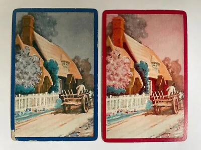 Cottage House Garden Scenery Horse Wagon Cart Artist Vintage Art Deco Swap Cards • $4