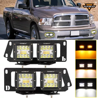 For Dodge Ram 2500 3500 Mount Bracket+3  LED Fog Driving Light Pods Strobe Flash • $103.99