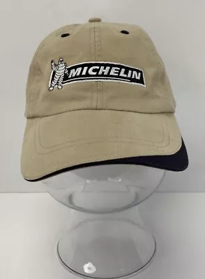 Michelin Man Ag Tires Embroidered Tan & Black Strap Back Adjustable Hat Cap • $12.99
