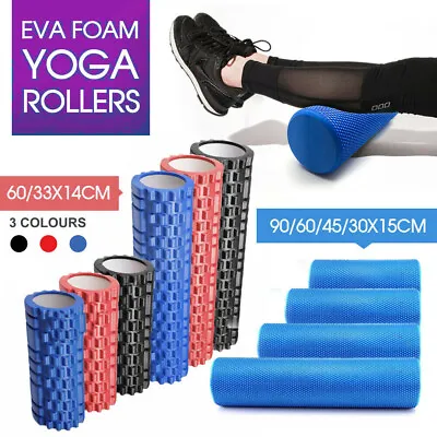 30/45/60/90CM Physio EVA Foam Yoga Roller Gym Back Training Exercise Massage • $17.99