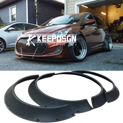 For Hyundai Accent 4PCS Fender Flares Wide Body Kit Wheel Arches Matte Black • $114.11