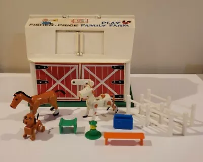 Vintage Fisher Price Farm #915 Little People Play Family Farm With Animals 1968  • $22.50