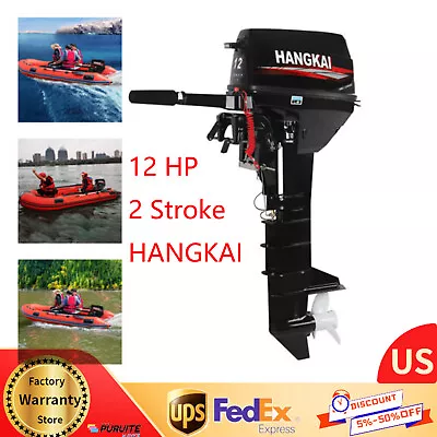 12 HP 2Stroke HANGKAI Fishing Boat Engine Outboard Motor Long Shaft Water Cooled • $1075