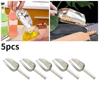 5X Stainless Sweet Candy Buffet BBQ Ice Food Scoops Tongs Party Bar Kitchen Tool • £8.76